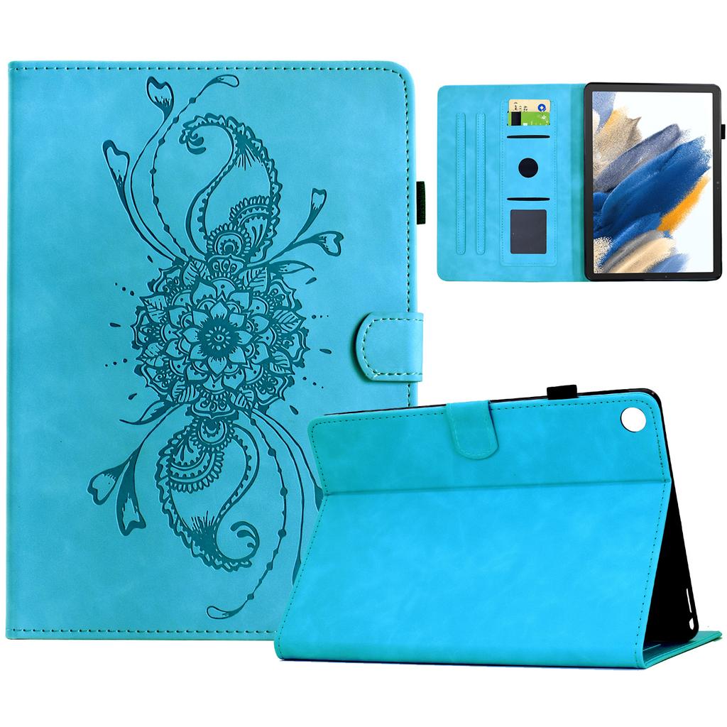 For Samsung Galaxy Tab A8 10.5 (2021) X200/X205 Case Mandala Imprinted Leather Tablet Cover with Card Slots