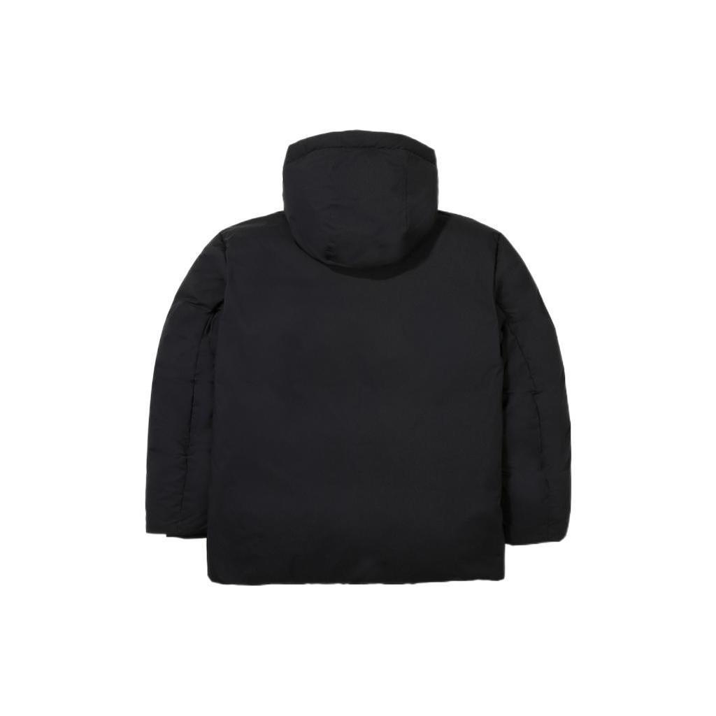 Fila Letter Solid Color Hooded Thickened Down Jacket Men's Black FS2DJE4202M-BLK