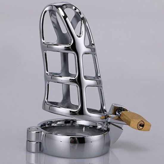 Male Penis Chastity Lock Cage Time Delay Ring Masturbation Massager Sex Toys