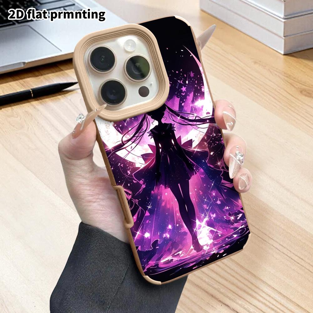 Phone Case: 2D Flat Lambskin Suitable for iPhone 18 17 16 15 14 13 Pro Protective Cases, Black Background, Christmas and Halloween Gifts