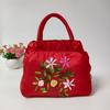 Zipper women's bag handmade ribbon embroidered bag mother shopping bag handbag bag wedding bag