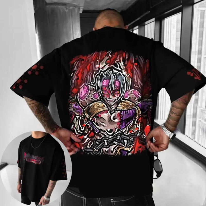 

Demon Slayer Mens Tshirt Uzui Tengen Obanai Iguro Summer Anime Tee Spring and Autumn Boy Shortsleeved Parentchild Wear S