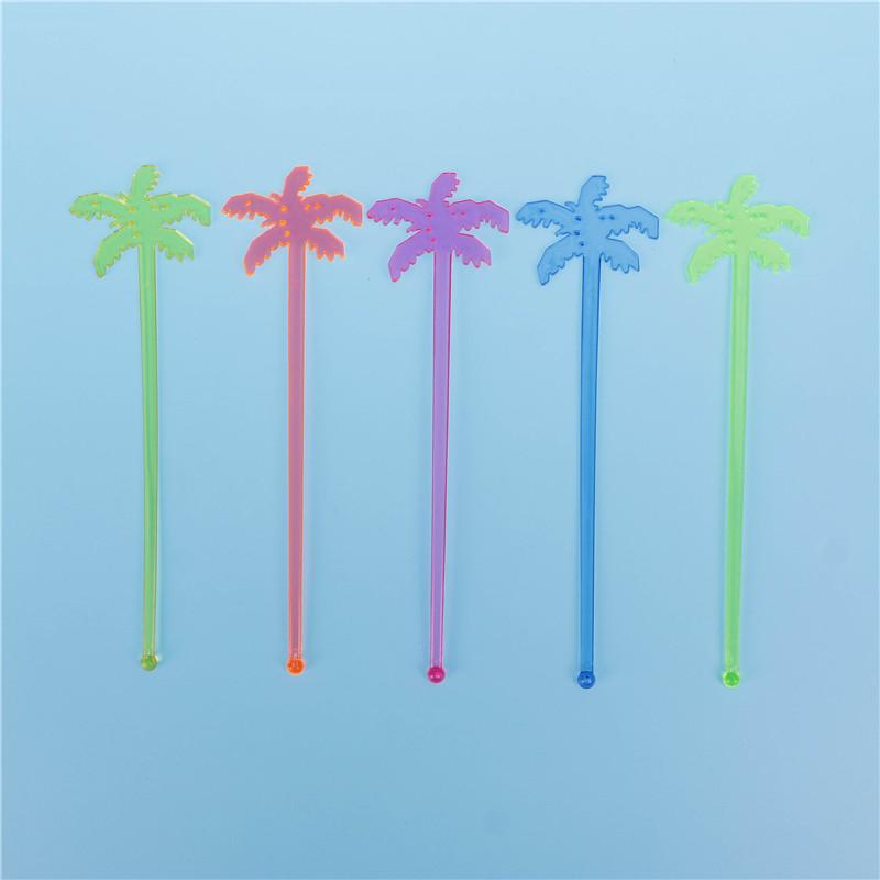 50Pcs Coconut Tree Cocktail Swizzle Sticks Drink Stirrer Coffee Muddler Puddler