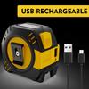 40m/80m Accurate Measurements Laser Tape Measure USB Rechargeable Steel Tape Measuring Tool Digital Distance Meter