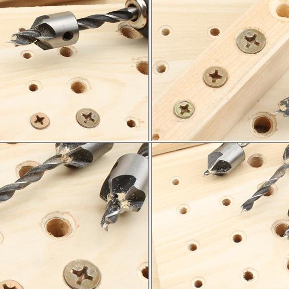 4-10mm Countersink Drill Bit Flute Round Shank Adjustable Tapered Bits