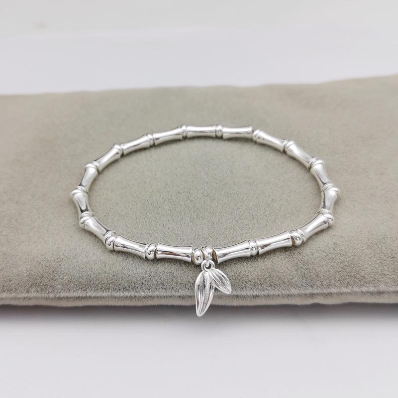 

Bamboo Section Bracelet: Women s Young Style Silver Jewelry Gift for Bestie, Ancient Method Inheritance.