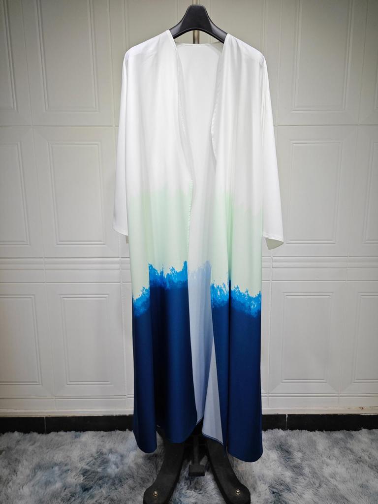 MQ100 Tie-dye Abaya Cloak: Summer European & American Trend Cardigan Dress