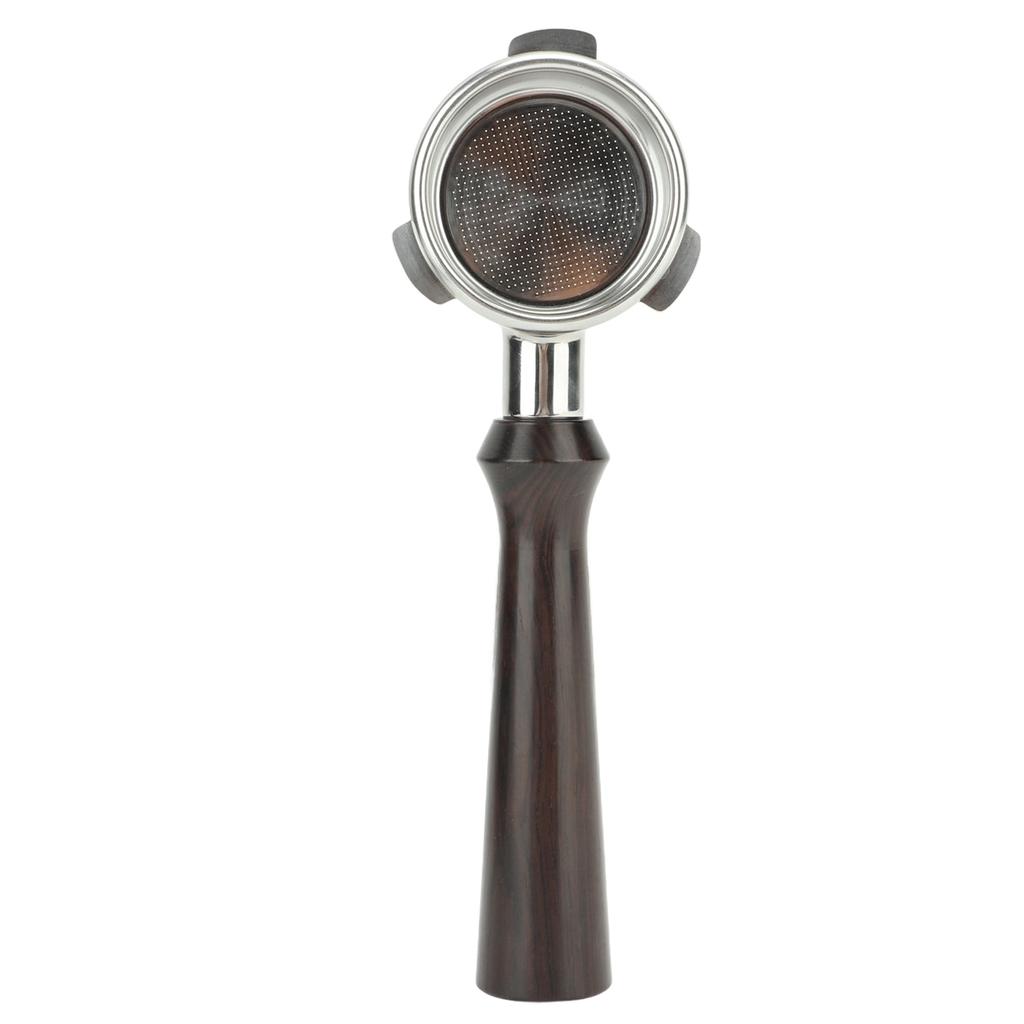Bottomless Portafilter 54mm 3 Ears Solid Wood Handle Stainless Steel Coffee Bottomless Filter for