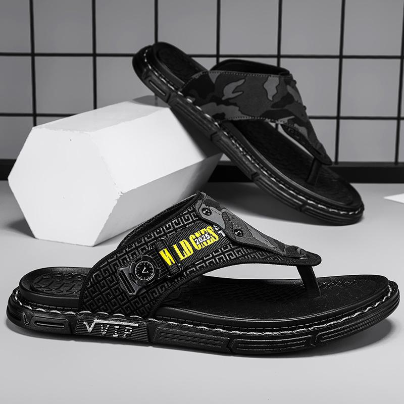 Men's Slippers Summer Outdoor Casual Beach Shoes Vacation Indoor Sandals Soft Bottom Comfortable Fashion Non-slip Breathable