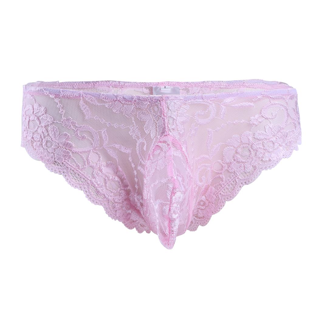 Menn Undertøy Blonder Floral Bulge Pouch Low Rise Bikinitruser Undertøy Underbukser