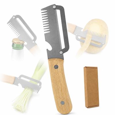 Multifunctional Stainless Steel Julienne Bottle 3CR13 Curved Thick Suitable for and Lightweight Kitchen 19cm 3-in-1 Peeler, Peeler, Cutter, Opener,