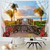 Beach Window Tapestry Wall Hanging Beachy Coastal Ocean Nature Tropical Landscape Scenic Tapestries For Bedroom Living Room Wall