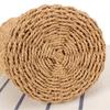Wooden Bead Handheld Paper Rope Woven Round Drawstring Paper Tube Bag - Compact Versatile Minimalist Casual Handcrafted Design