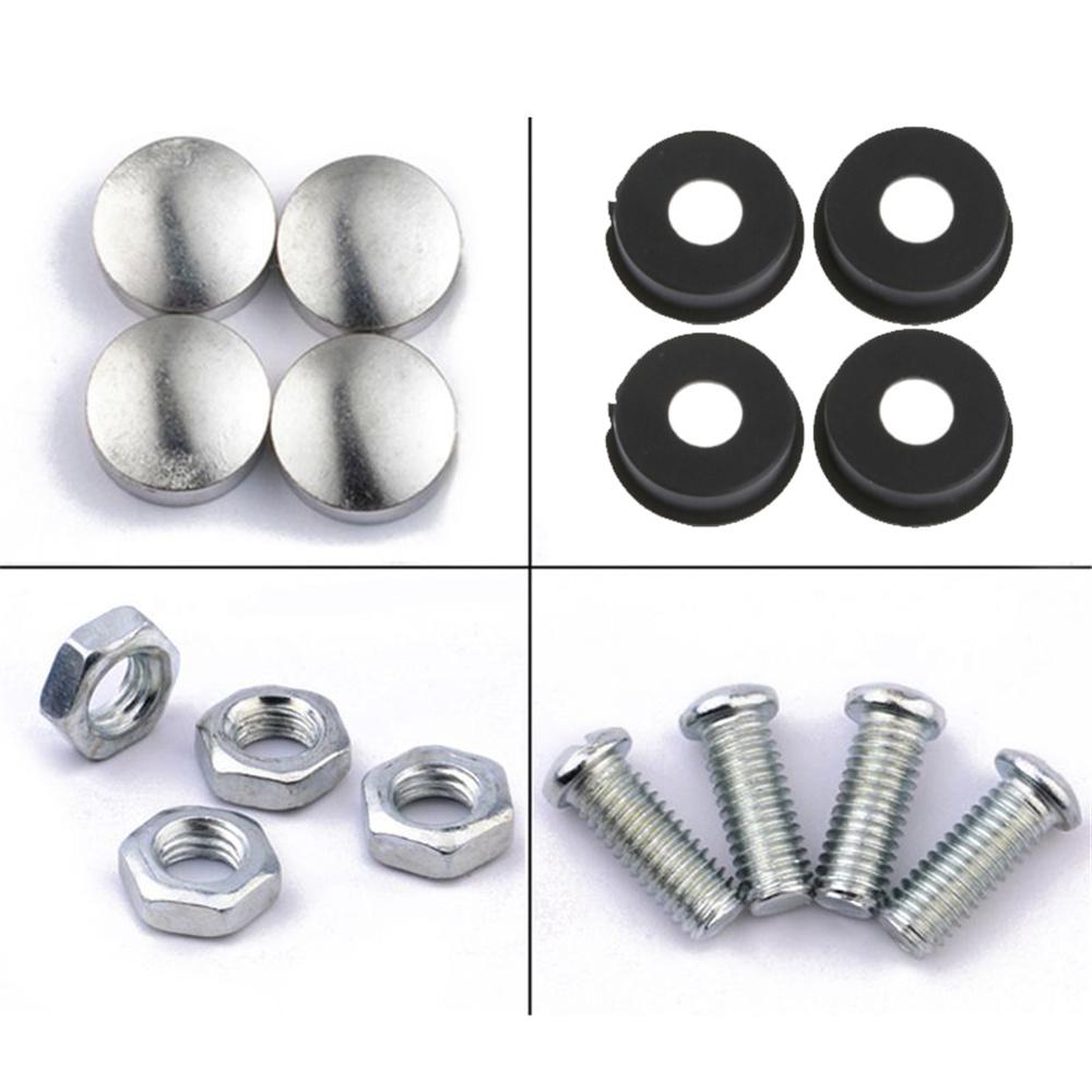 5 Set ABS Chrome License Plate Frame Screw Nut Caps+Bolt Cover Set For Car Truck