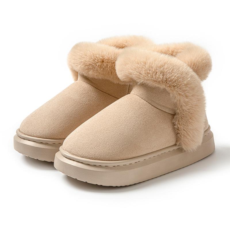 Plush Shoes for Women In Autumn and Winter, Thick Soled Bags, Cotton Shoes with Plush Insulation for Indoor and Outdoor Wear, Cotton Slippers