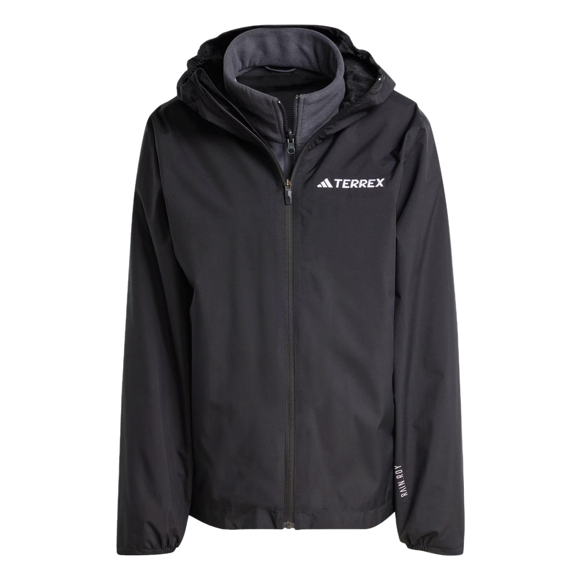 

Adidas Женская куртка MT ESS 3 в 1 однотонная удобная мягкая с капюшоном Женские куртки Черная JY4792 XS