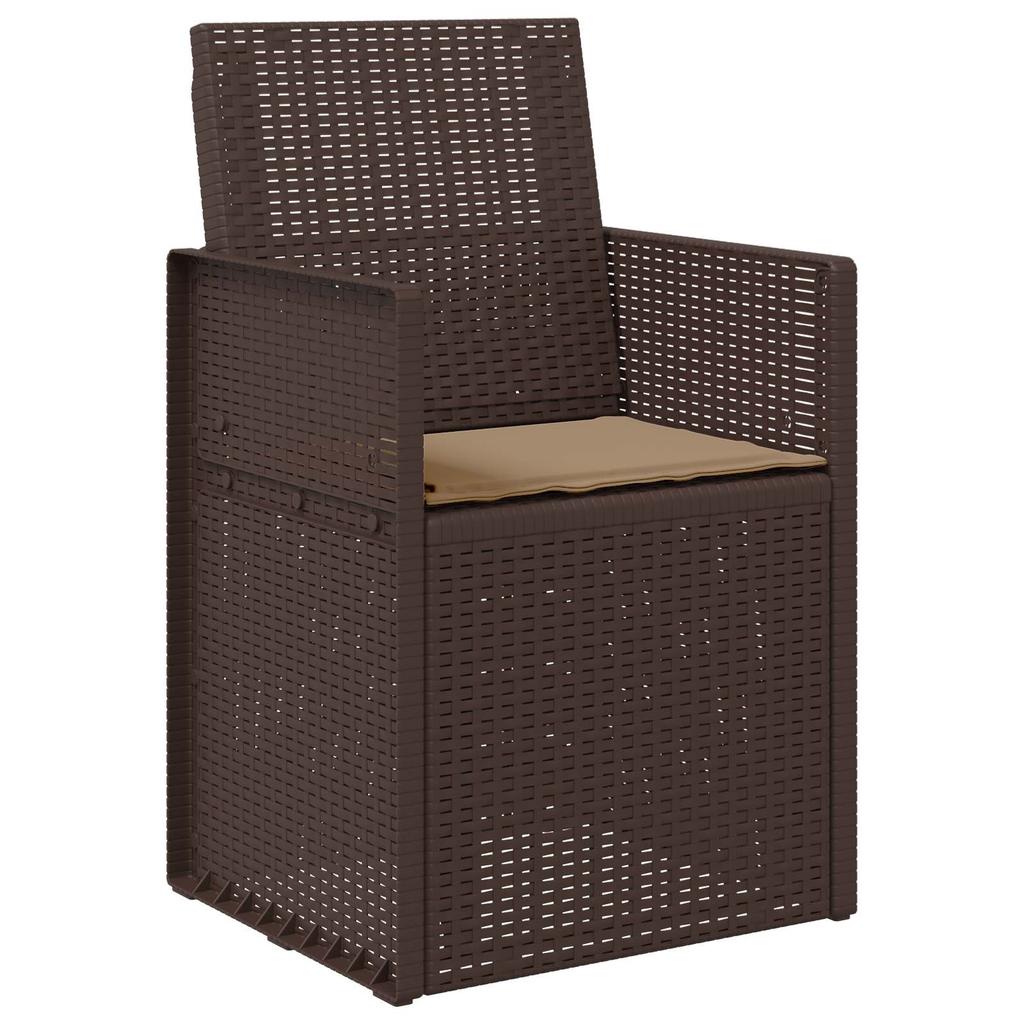 Garden Dining Chairs 2 pcs Brown and Taupe PP