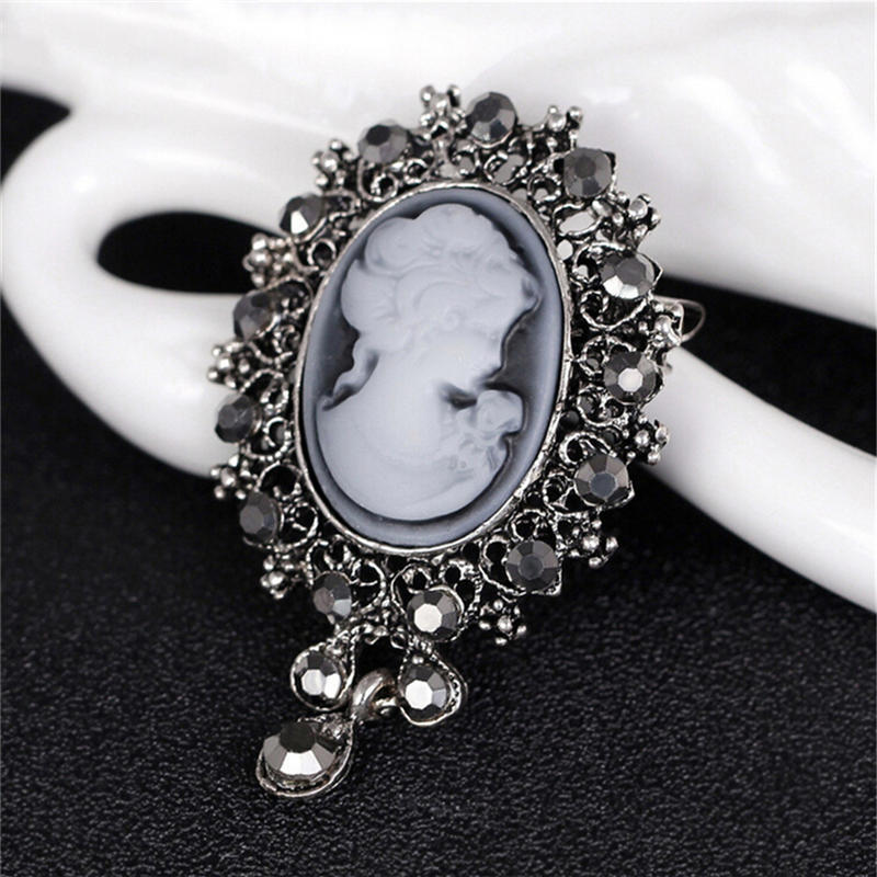 Vintage Cameo Victorian Style  Wedding Party Women Pendant Brooch Pin