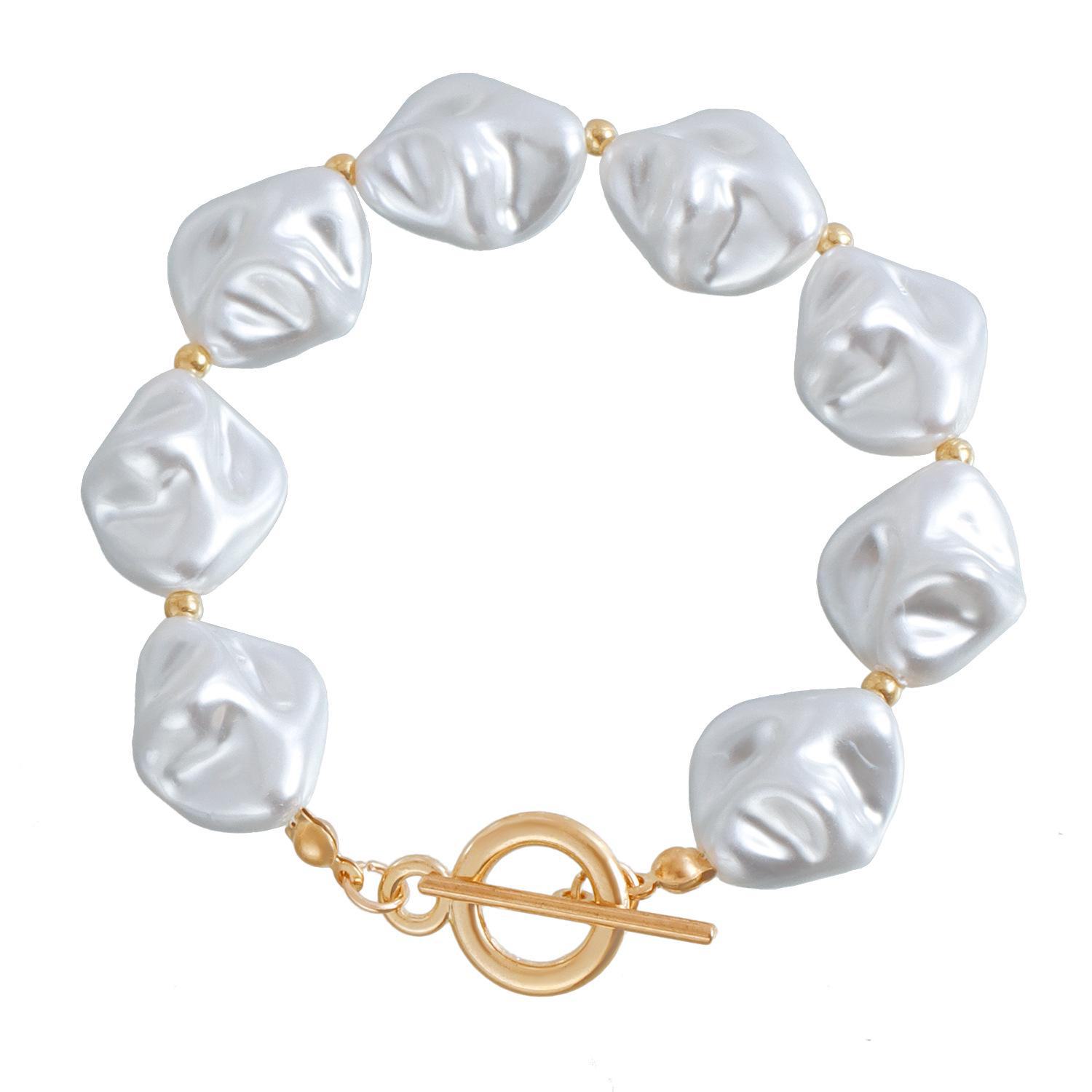 

Винтажное барочное ожерелье из искусственного жемчуга: Модный и универсальный дизайн с нерегулярными бусинами. Necklace