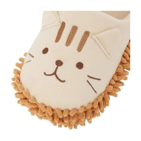 [FUKU FUKU NYANKO] Mop Slippers Cleaning Slippers Cleaning Room Shoes Cute Dust Removing Flooring Quiet Indoor Shoes Spring Cleaning Time Saving