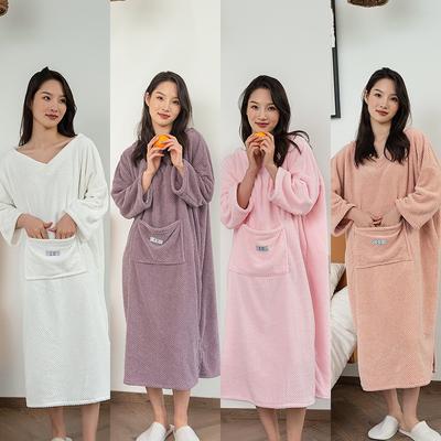 Autumn and Winter New Shower Dress for Household Women, Enlarged Shower Dress with Water Absorption and Quick Drying, Can Be Worn with Bath Towels