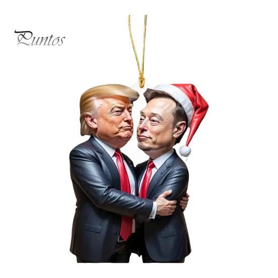 

Рождественское украшение Трампа, мультяшный Трамп, 2D, плоская акриловая подвеска, рождественская елка, украшение для салона автомобиля, зеркало заднего вида, подарок для сторонников 1pc