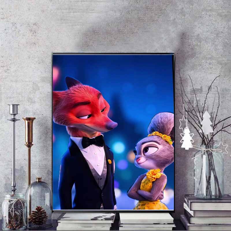 Disney Diamond Painting Zootopia Ball Theme Fan Art Cartoon Mosaic Diamond Cross Stitch DIY Gift Home Decor