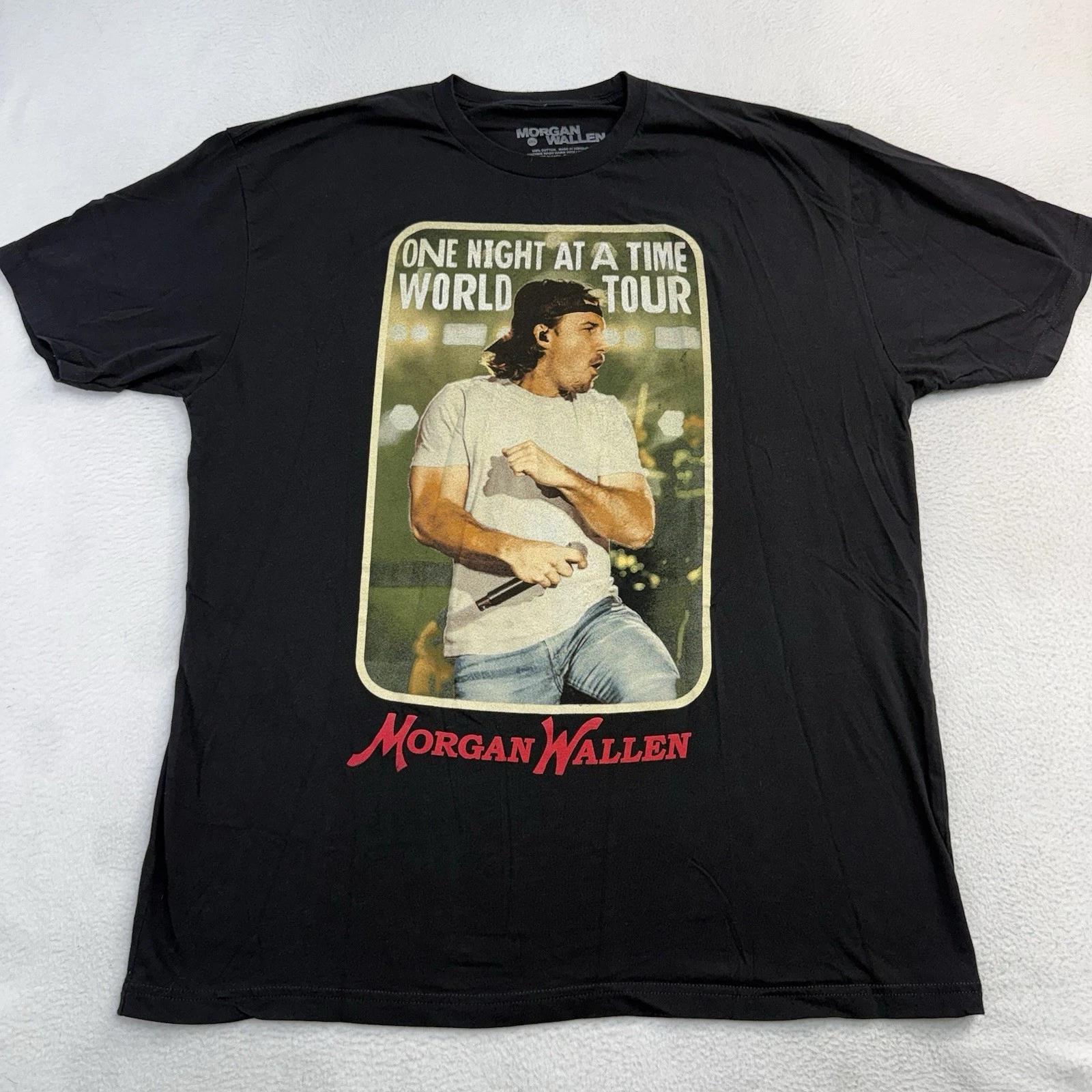 

Morgan Wallen Band Shirt Mens Small Black One Night At A Time Tour 2XL NWOT S