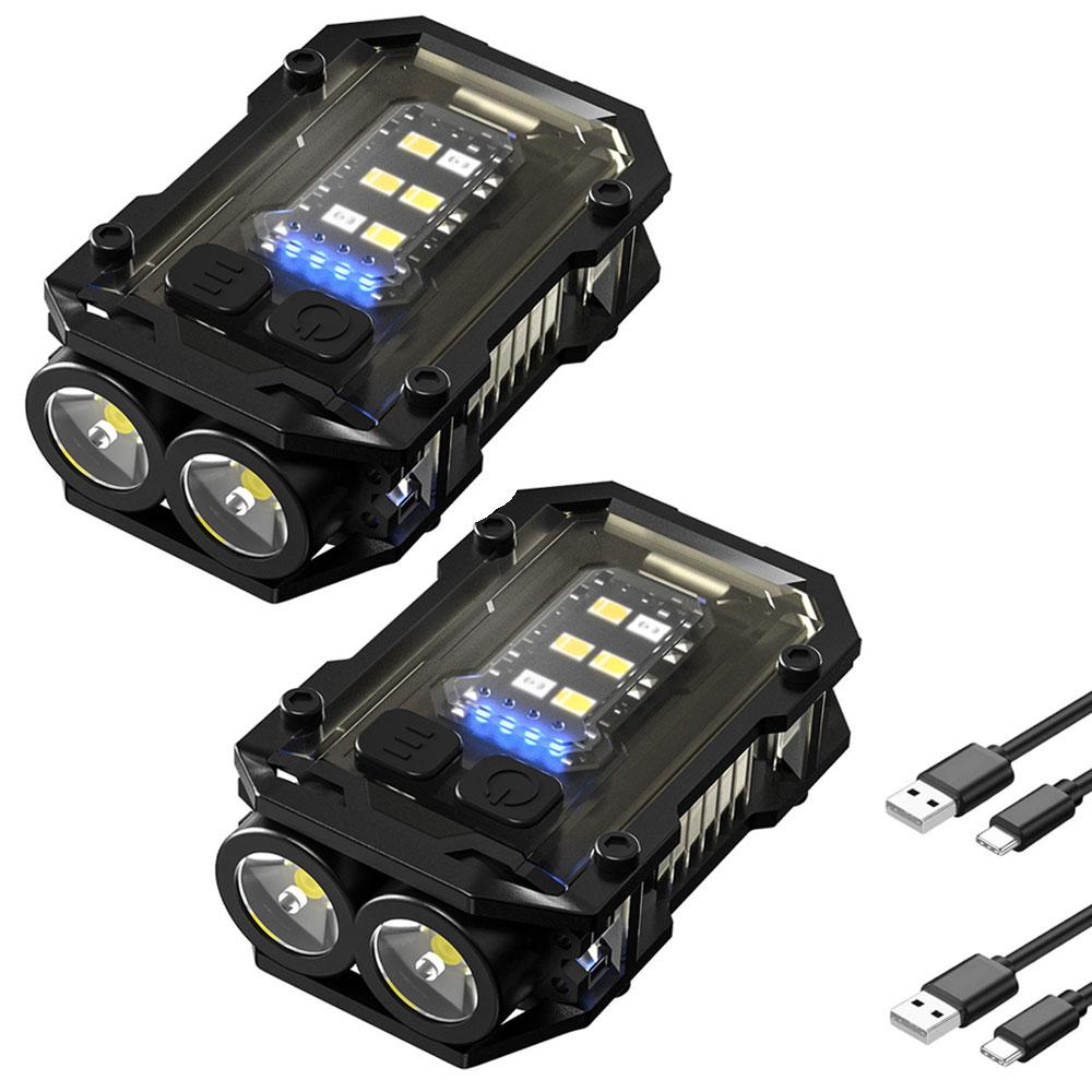 Portable Rechargeable Flashlight High Power EDC Keychain Torch With Magnetic Mini LED COB Waterproof Camping Work Lamp