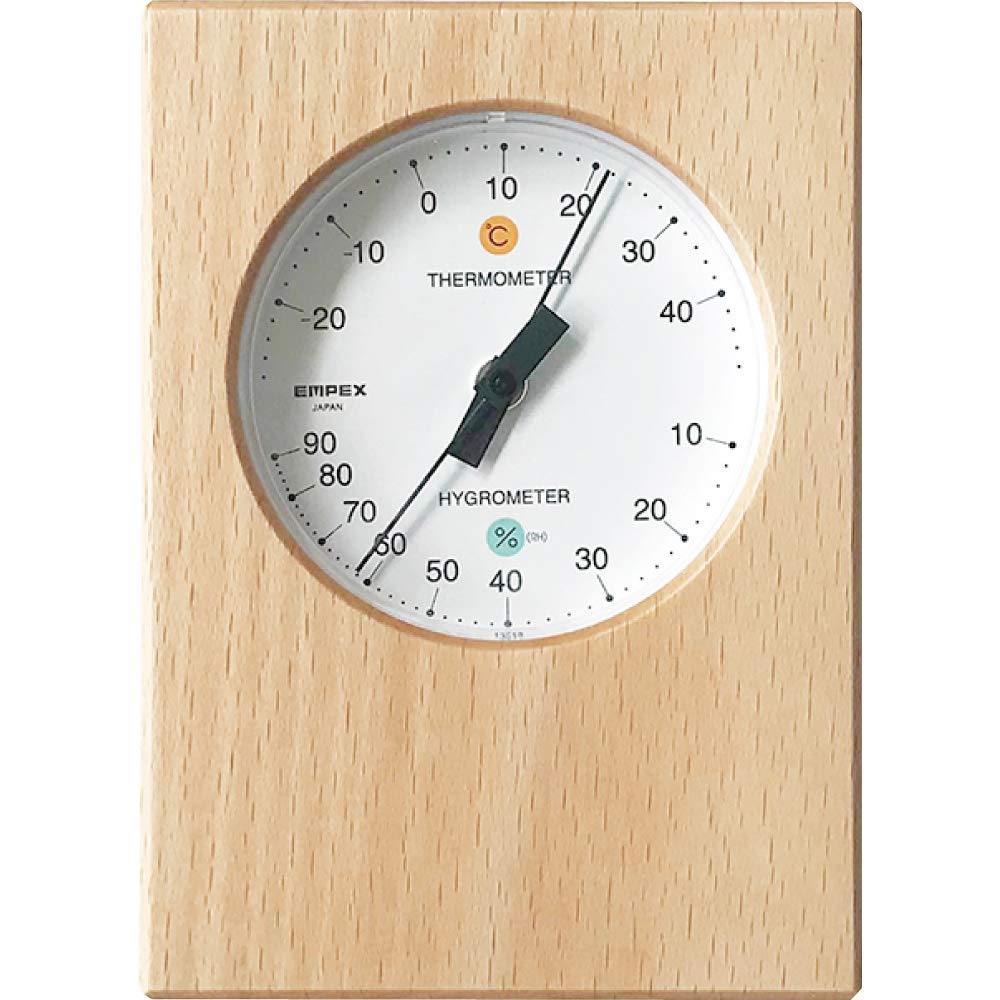 KATOMOKU Thermo-Hygrometer, Natural, Wooden, km-101NA