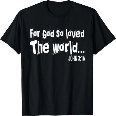 God So Loved The World John 3_16 Cool Vintage Retro T-Shirt