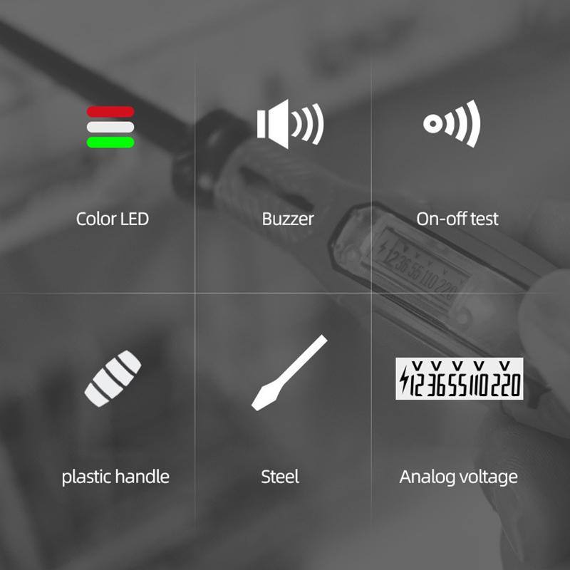 Non-Contact Screwdriver Voltage Tester Pen Ac12-250V Lcd Display Screen Voltmeter Detector Electrical Pen Voltage Indicator