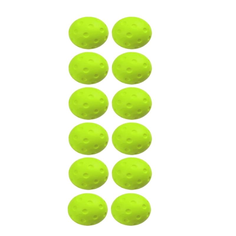 Gentle Touch Training Pickleballs for Practice, 12 Pack High Bounce Dimpled Game Balls with Carry Bag for Indoor Outdoor Warmups Use