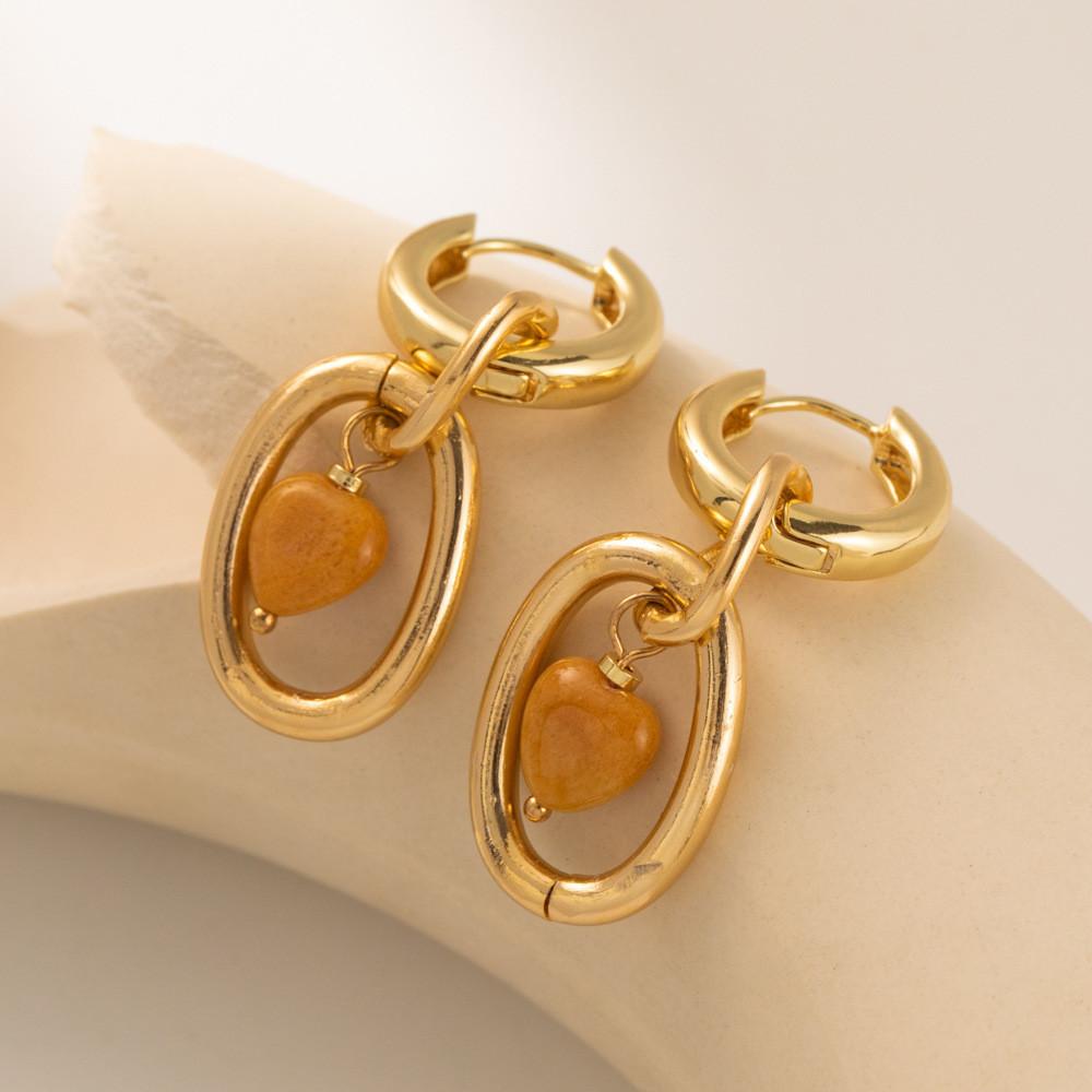 Modern Fashion Heart Shaped Earrings With Gold Plating Women For
