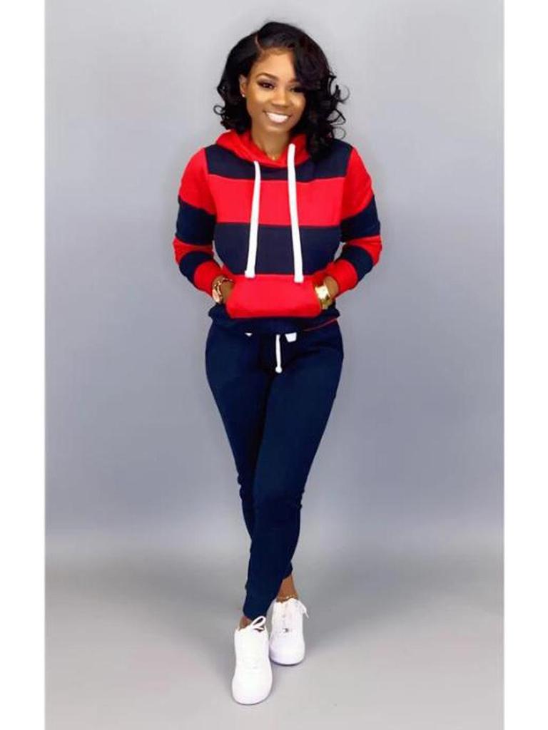 European & American Women's Autumn/Winter Cotton Hoodie & Sweatpants Set
