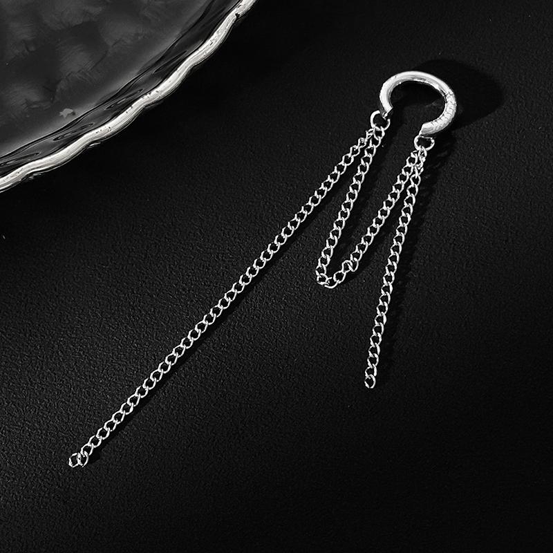 1/2Pcs Long Tassel Chain Ear Cuff Ear Clip Without Hole C Shape Earring For Women Cartilage Pearl Chain Clip Earrings Jewelry