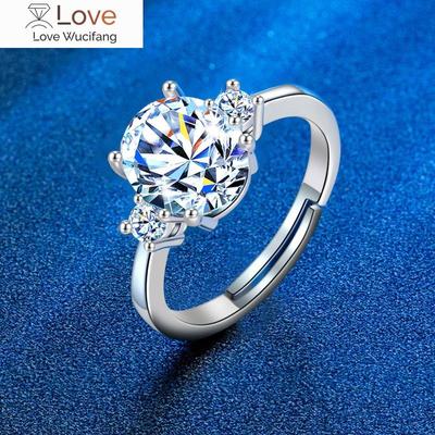 Egg-shaped Stone Light Luxury Ring Female Minority Temperament with Zirconium Ring Style Exaggerated Couple Wedding Ring