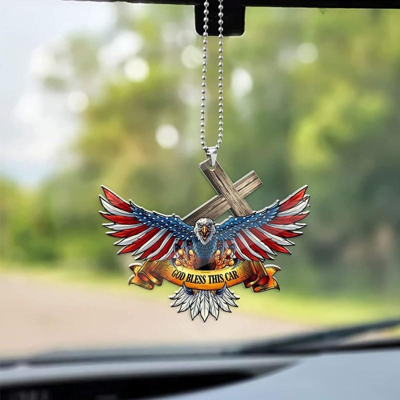 Eyecatching American Acrylic Eagle Flag Car Ornament Colorful Hangings For Home Decor