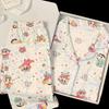 Pajamas Long Sleeves Trousers Women'S Autumn New Cute Cartoon Loungewear Set Real Shot