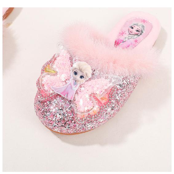 

Home plush girls slippers, indoor and outdoor warm cotton slippers Girls slipper 23 розовый