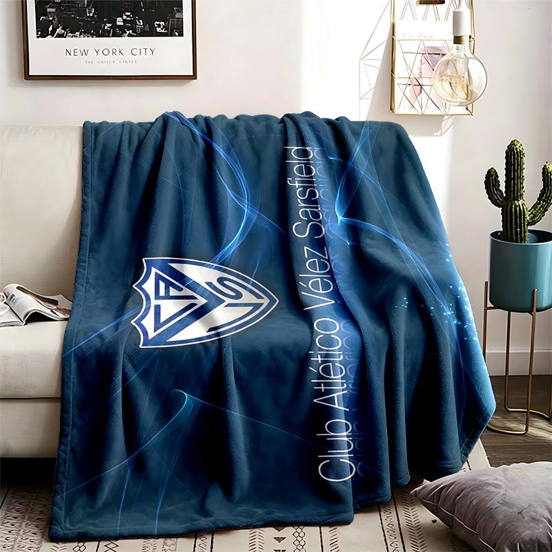 Club Atletico Velez Sarsfield Theme Blanket Suitable For The Sofa Camping And Travel Made Of Soft Flannel Material An Ideal Gift For Occasions Such As