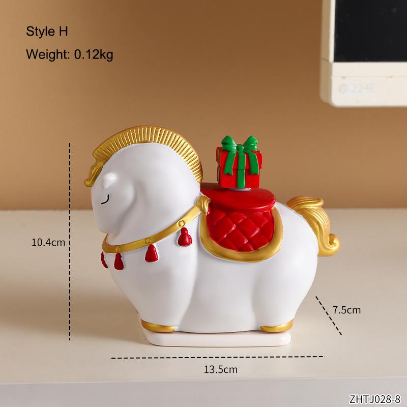 Cute Horse Toothpick Cylinder Creative Pony Toothpaste Box Home Tea Table Floss Box Cotton Swabs Storage Can Home Desktop Ornament