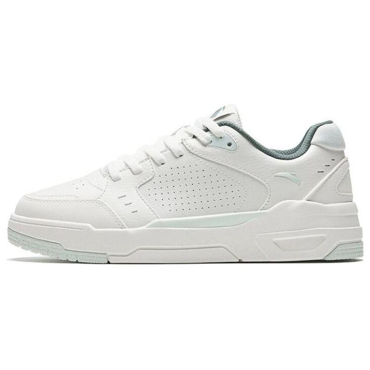 

New Anta 982GZ Anti Slip Wear Resistant Low Top Skateboard Shoes Women s White Green 122338010-3 37.5