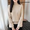 2026 Autumn/Winter Pure Wool Thickened Knitwear: Women's Long Sleeve Hollow Sweater with Half-High Collar