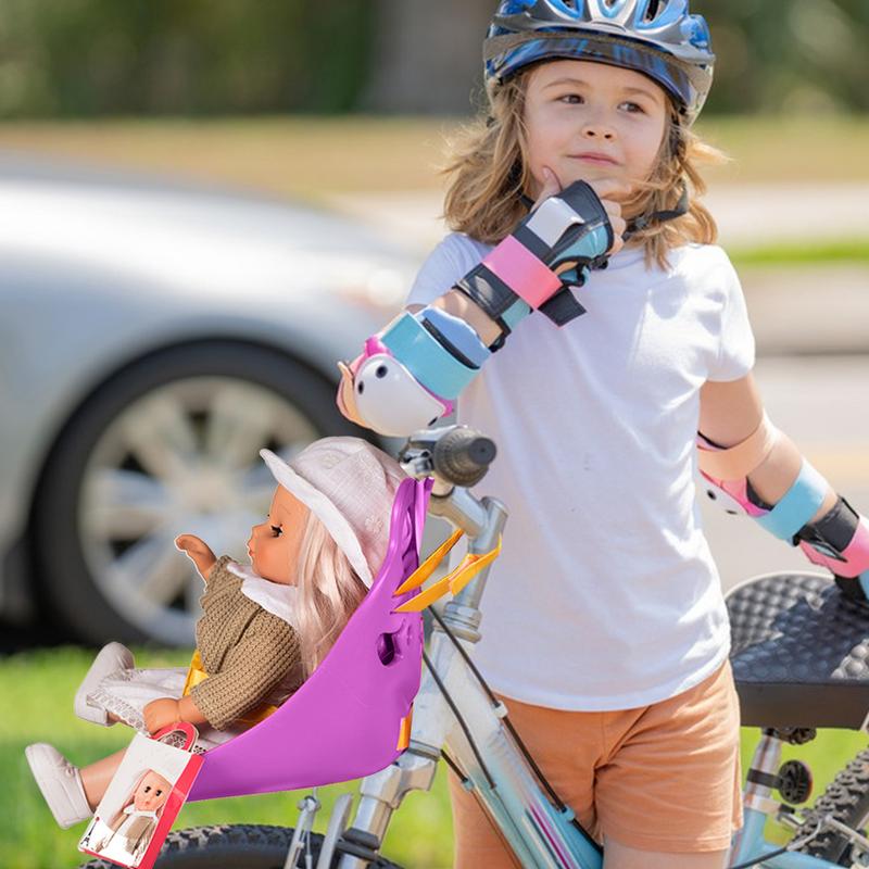 Kids Doll Seat Attachment Cute Doll Seat Silicone Cycle Doll Chair Decorative Doll Carrier Fun Cycle Attachment With Strap For