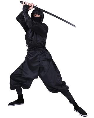 Adult Ninja Cosplay Costume with Hood and Socks [Miccostumes] Men's (S)