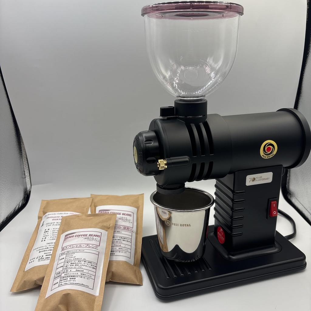 Mirukko 70th Anniversary Mat Negru Fuji Aparat de cafea FUJI ROYAL Mortar Boabe de cafea Comparație de băuturi 180g Inclus Fuji Royal R-220 (Tipul de măcinare)