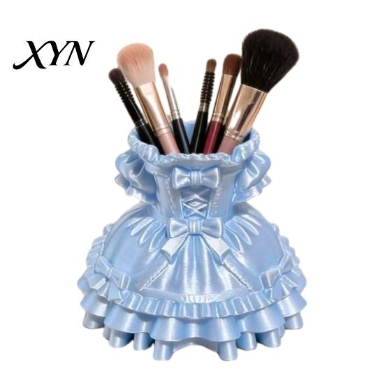 Teacher Gift Pen Holder 3D Printed Dress Shape Holder, Cute Desk Organizer Cup for Makeup Brushes Stationery, Creative Home Office Decor Small Item
