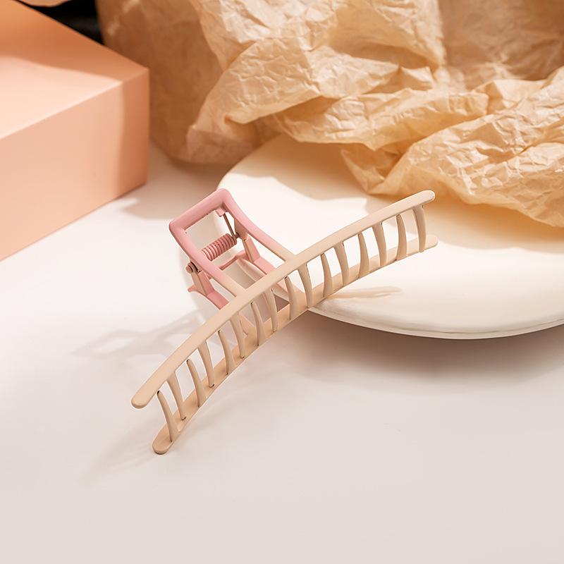 Pink Sweet Sister Quadrilateral Hairpin, Sweet Sister Small Fresh Hollow Hair Accessories Simple Geometric Back Head Clip