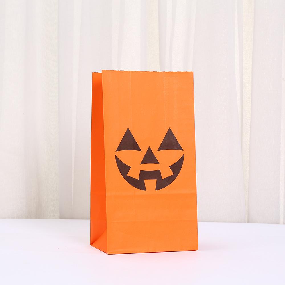 StoBag Halloween Pumpkin Paper Bags for Candy Treats Party Favors Trick or Treat Supplies Gift Wrap for Kids School Events
